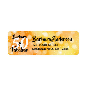 50 and Fabulous Personalized Birthday Part Label