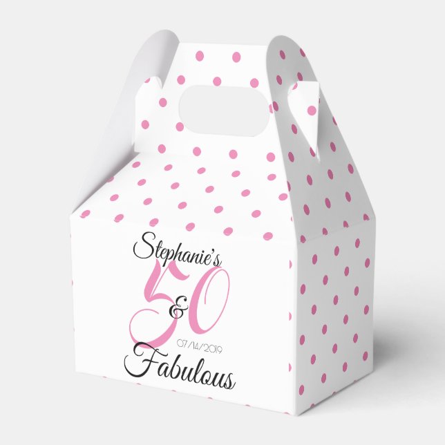 50 and Fabulous Personalized Birthday Party Favor Boxes (Front Side)