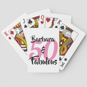 50 and Fabulous Personalized Birthday Party Poker Cards