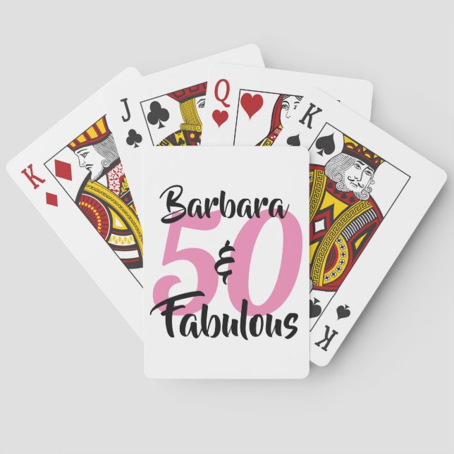 50 and Fabulous Personalized Birthday Party Poker Cards (Back)