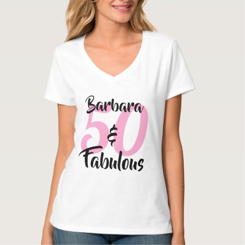 50 and Fabulous Personalized Birthday Party T_Shir T_Shirt