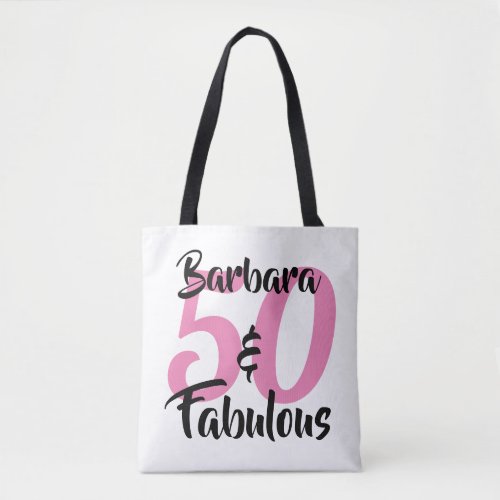 50 and Fabulous Personalized Birthday Party Tote Bag