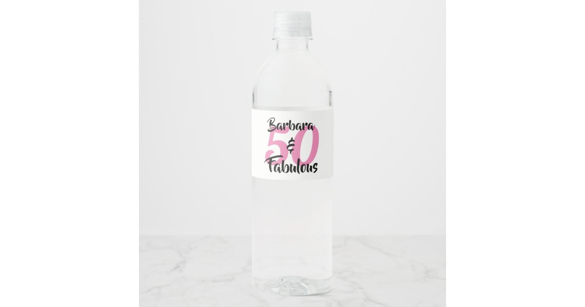50 and Fabulous Personalized Birthday Party Water Bottle Label