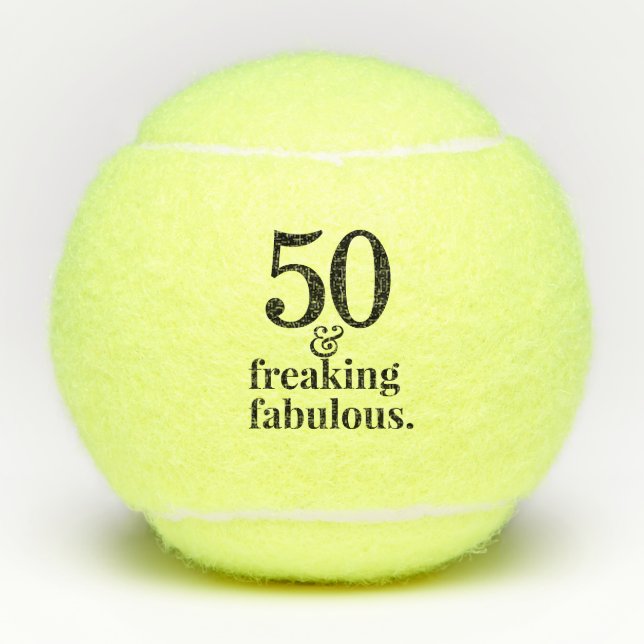 50 and Fabulous Personalized Birthday Tennis Balls (Front)