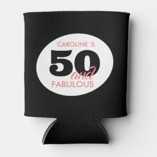 50 and Fabulous Personalized Fiftieth Birthday Can Cooler