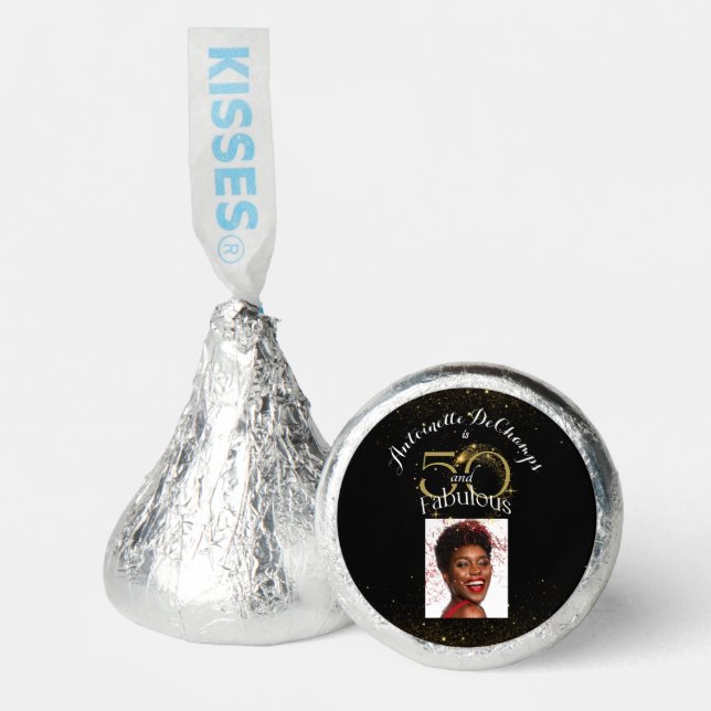 50 and Fabulous Personalized Name Birthday Party Hershey®'s Kisses® (Front)
