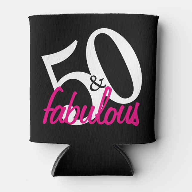 50 And Fabulous Personilized Can Coolers (Front)