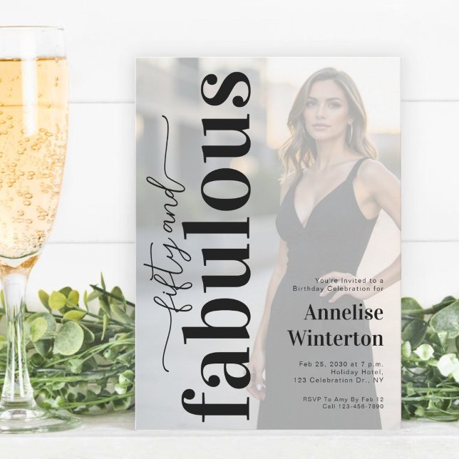 50 and Fabulous Photo 50th Birthday Party Invitation (Creator Uploaded)