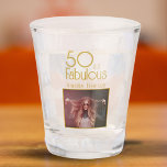 50 and Fabulous Photo 50th Birthday  Shot Glass<br><div class="desc">50 and Fabulous Photo 50th Birthday Shot Glass. Modern design with trendy typography,  a custom photo and name. Make personalized 50th birthday gift for her.</div>