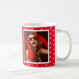 50 and Fabulous Photo Name Red 50th Birthday Red W Coffee Mug