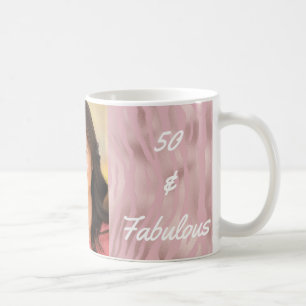50 and Fabulous Photo Pink Zebra Coffee Mug