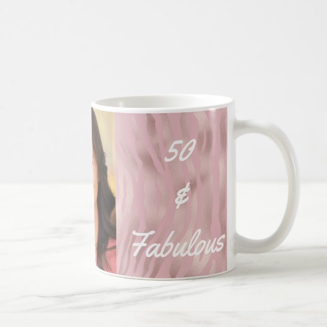 50 and Fabulous Photo Pink Zebra Coffee Mug (Right)