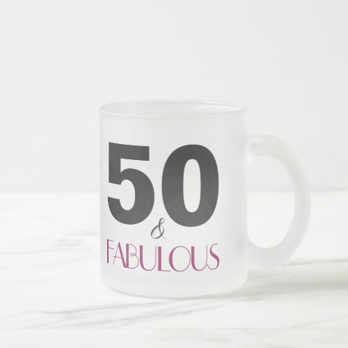 50 and Fabulous Pink 50th Birthday Gift Mug