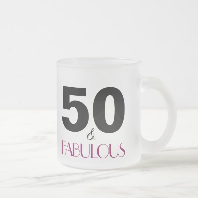 50 and Fabulous Pink 50th Birthday Gift Mug (Right)