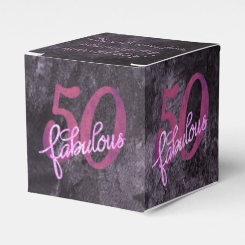 50 and Fabulous  Pink and Purple Jewel Tone Party Favor Boxes