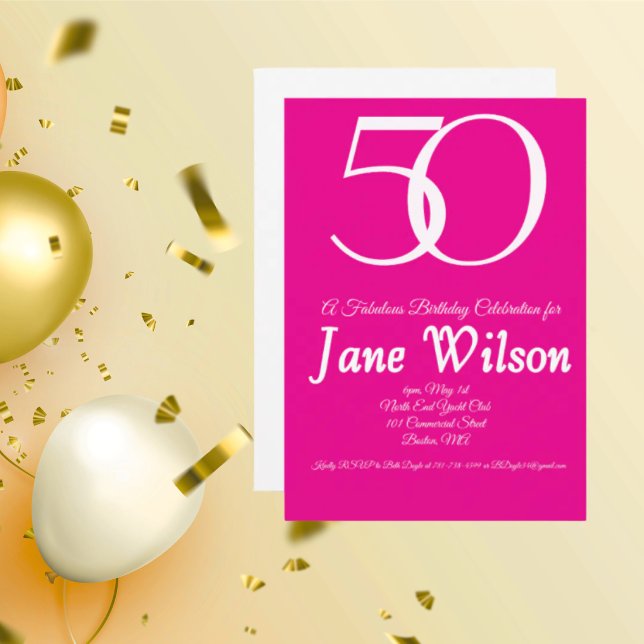  50 and fabulous pink birthday invitation  (Creator Uploaded)