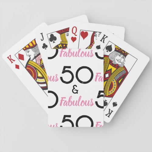 50 and Fabulous Pink Birthday Party Celebration Poker Cards