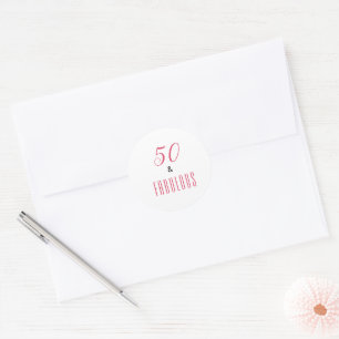 50 And Fabulous Pink Birthday Party  Classic Round Sticker