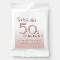 50 and Fabulous Pink Glitter 50th Birthday 