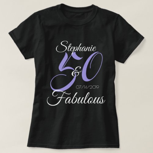 50 and Fabulous Pink Personalized Birthday Party T_Shirt