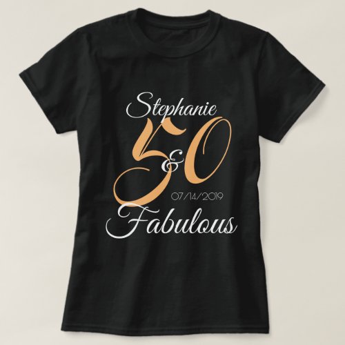 50 and Fabulous Pink Personalized Birthday Party T T_Shirt