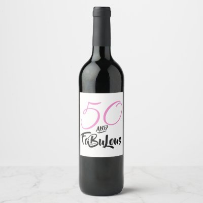 50 and fabulous personalized birthday party water bottle label