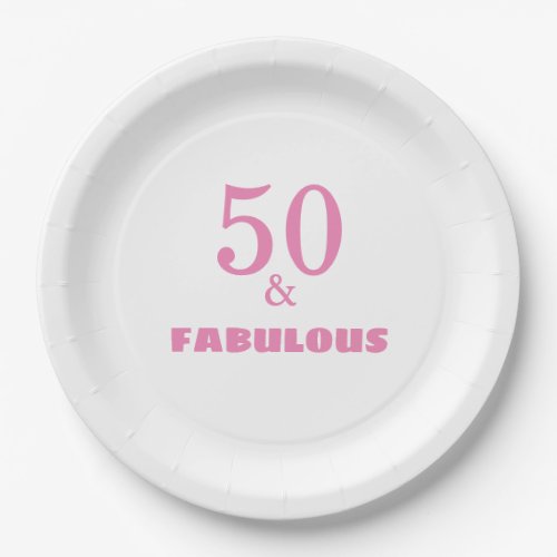 50 And Fabulous Pink Stylish Birthday Party Cool Paper Plates