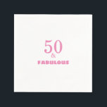 50 And Fabulous Pink Stylish Birthday Party Cute Napkins<br><div class="desc">Designed with elegant & simple pink text templates,  this is perfect for the 50th birthday party celebrations!</div>