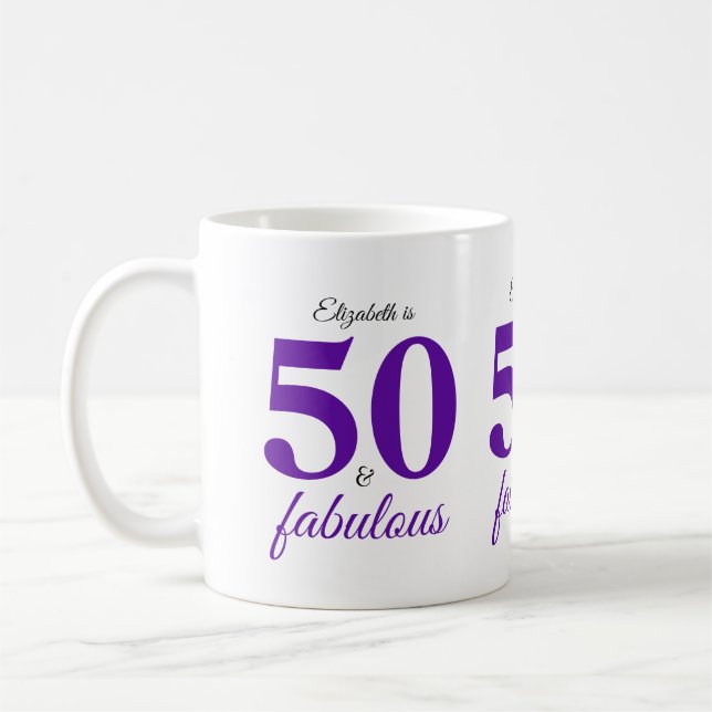50 And Fabulous Purple Coffee Mug (Left)