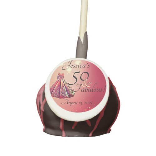 50 and Fabulous Red and Gold Sparkle 50th Birthday Cake Pops