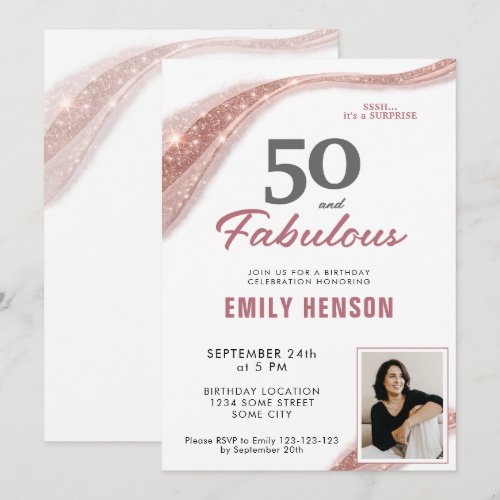 50 and Fabulous Rose Gold 50th Birthday