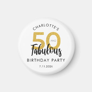50 and Fabulous Script 50th Birthday Keepsake Magnet