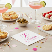 50 and Fabulous Script Pink 50th Birthday Party