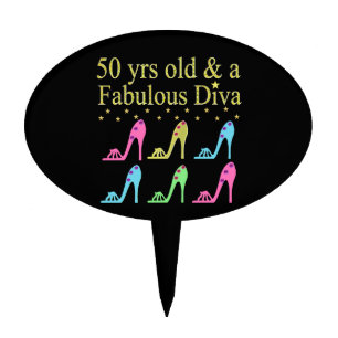 50 AND FABULOUS SHOE LOVER DESIGN CAKE TOPPER