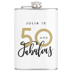 50 and fabulous stylish birthday flask