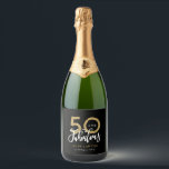50 and fabulous stylish party sparkling wine label<br><div class="desc">Celebrate your special birthday in style with this white and gold effect 50 and fabulous birthday design</div>