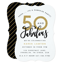 50 and fabulous surprise birthday party invitation