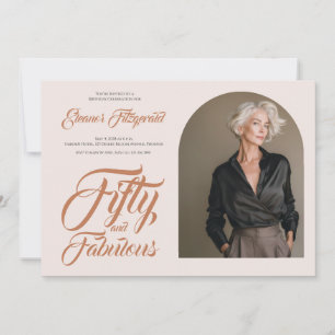 50 and Fabulous Terracotta 50th Birthday Party Invitation