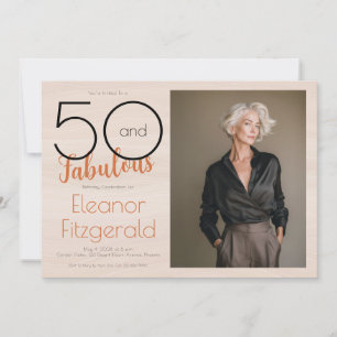 50 and Fabulous Terracotta 50th Birthday Party Invitation