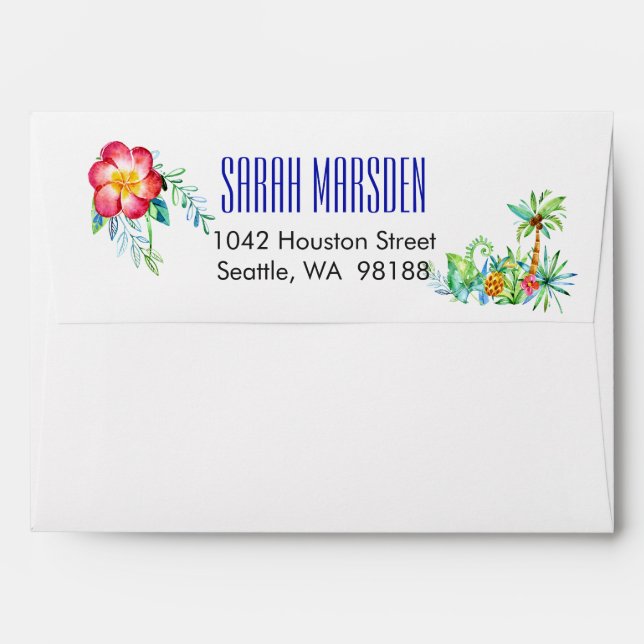50 and Fabulous Tropical 50th Birthday Party Envelope (Back (Top Flap))