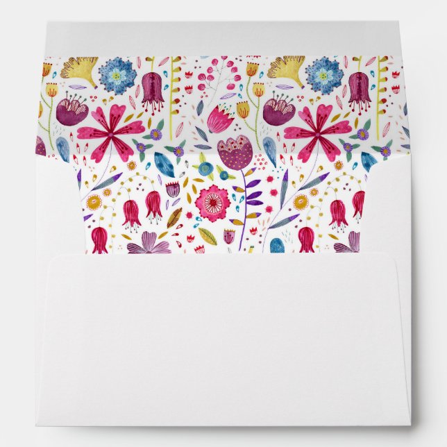 50 and Fabulous Watercolor Floral Birthday Envelope (Back (Bottom))