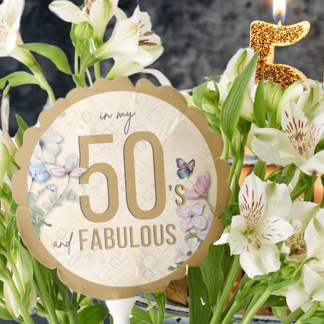 50 and Fabulous Wildflower Balloon (Creator Uploaded)
