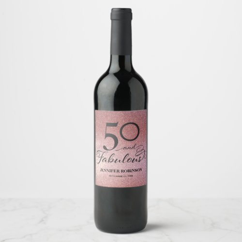 50 and Fabulous Wine Label