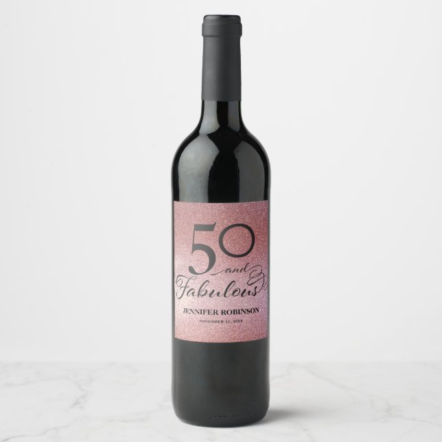 50 and Fabulous Wine Label (Front)