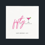50 and Fabulous Women's 50th Birthday Party Napkins<br><div class="desc">Celebrate the 50th birthday for a fabulous woman with these fun hot pink cocktail design fifty and fabulous napkins.  Personalize with your message at the bottom.</div>