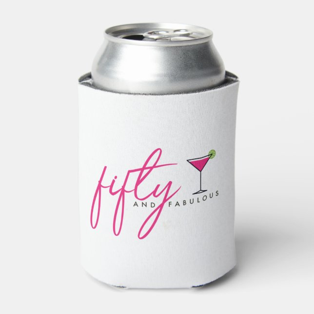 50 and Fabulous Women's Birthday Can Cooler (Can Front)