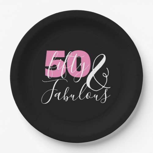 50 And Fabulous Womens Birthday Party Paper Plates