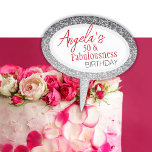 50 and Fabulousness Script 50th Birthday  Cake Topper<br><div class="desc">50 and Fabulousness Script 50th Birthday Cake Topper. The design has a quote 50 and Fabulousness in a trendy script. Add your name and age.</div>
