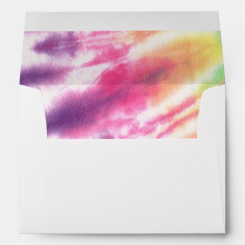 50 and Far Out Tie Dye 50th Birthday Party Invite Envelope