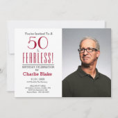50 and Fearless! Photo 50th Birthday Party Invite (Front)